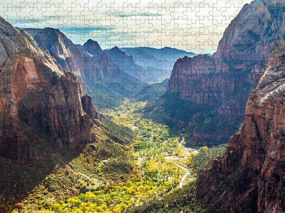 Zion Jigsaw Puzzle featuring the photograph Zion National Park in Autumn #3 by Pierre Leclerc Photography