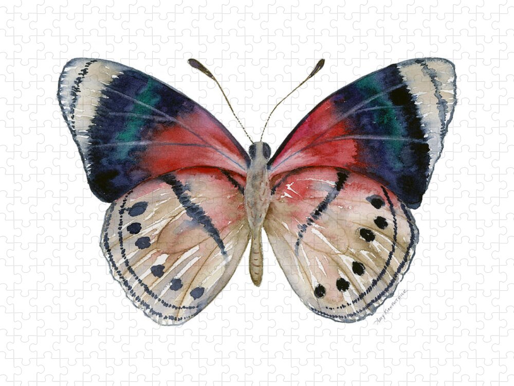 Perisama Jigsaw Puzzle featuring the painting 30 Perisama Vaninka Butterfly by Amy Kirkpatrick