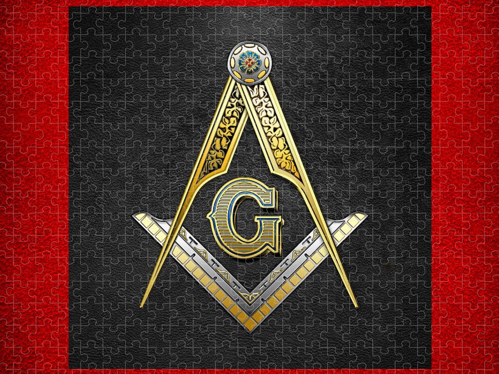 'ancient Brotherhoods' Collection By Serge Averbukh Jigsaw Puzzle featuring the digital art 3rd Degree Mason - Master Mason Masonic Jewel by Serge Averbukh