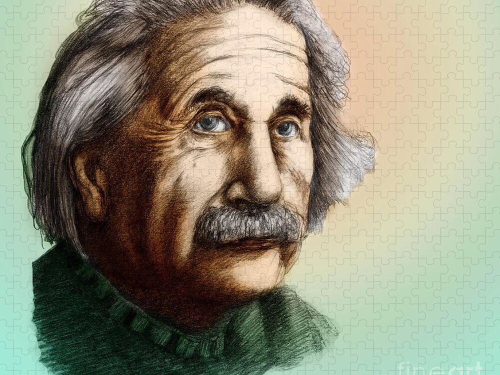 Science Jigsaw Puzzle featuring the photograph Albert Einstein, German-american by Spencer Sutton