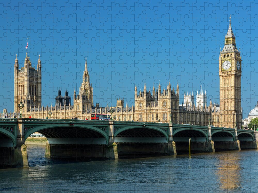 Arch Jigsaw Puzzle featuring the photograph Big Ben And Britains Houses Of #4 by Sylvain Sonnet