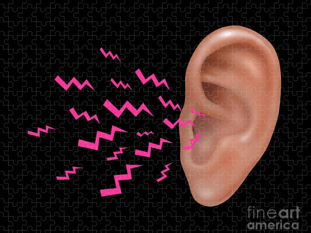 Illustration Jigsaw Puzzle featuring the photograph Sound Entering Human Outer Ear by Gwen Shockey