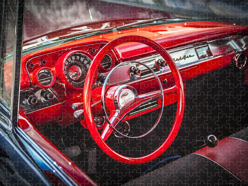 V8 Engine Jigsaw Puzzle featuring the photograph 1957 Chevrolet Bel Air #5 by Rich Franco