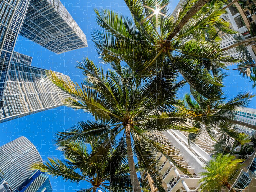 Architecture Jigsaw Puzzle featuring the photograph Downtown Miami Brickell Fisheye by Raul Rodriguez