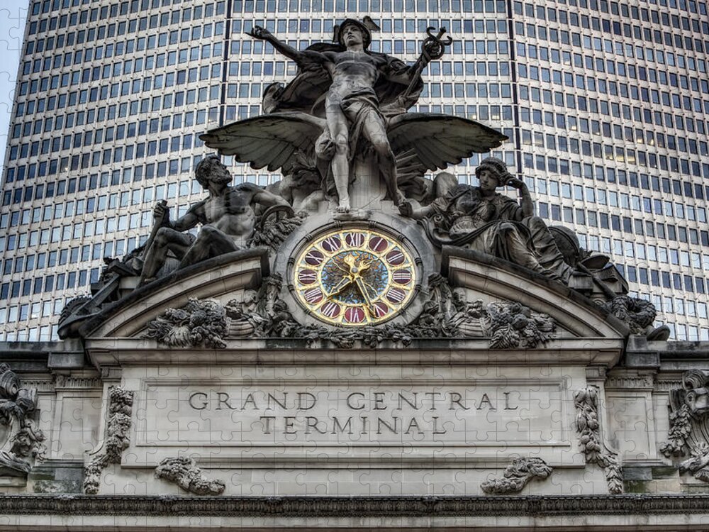 Grand Central Terminal Jigsaw Puzzle featuring the photograph Grand Central Terminal Facade #5 by Susan Candelario