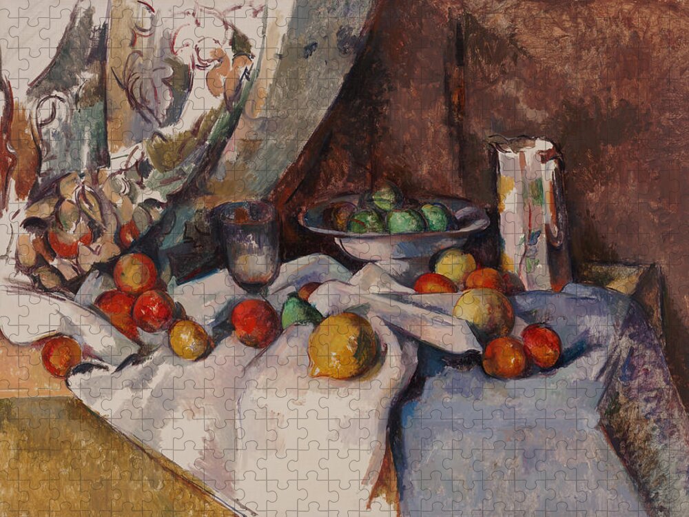 Still Life With Apples Jigsaw Puzzle featuring the painting Still Life with Apples #15 by Paul Cezanne