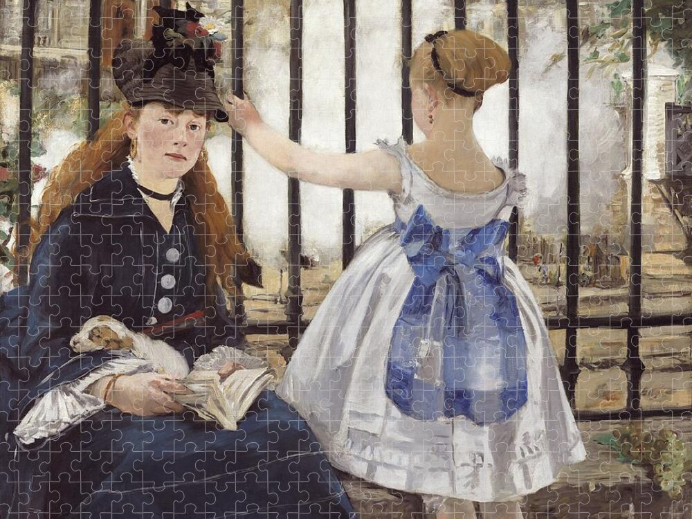 Edouard Manet Jigsaw Puzzle featuring the painting The Railway #5 by Edouard Manet