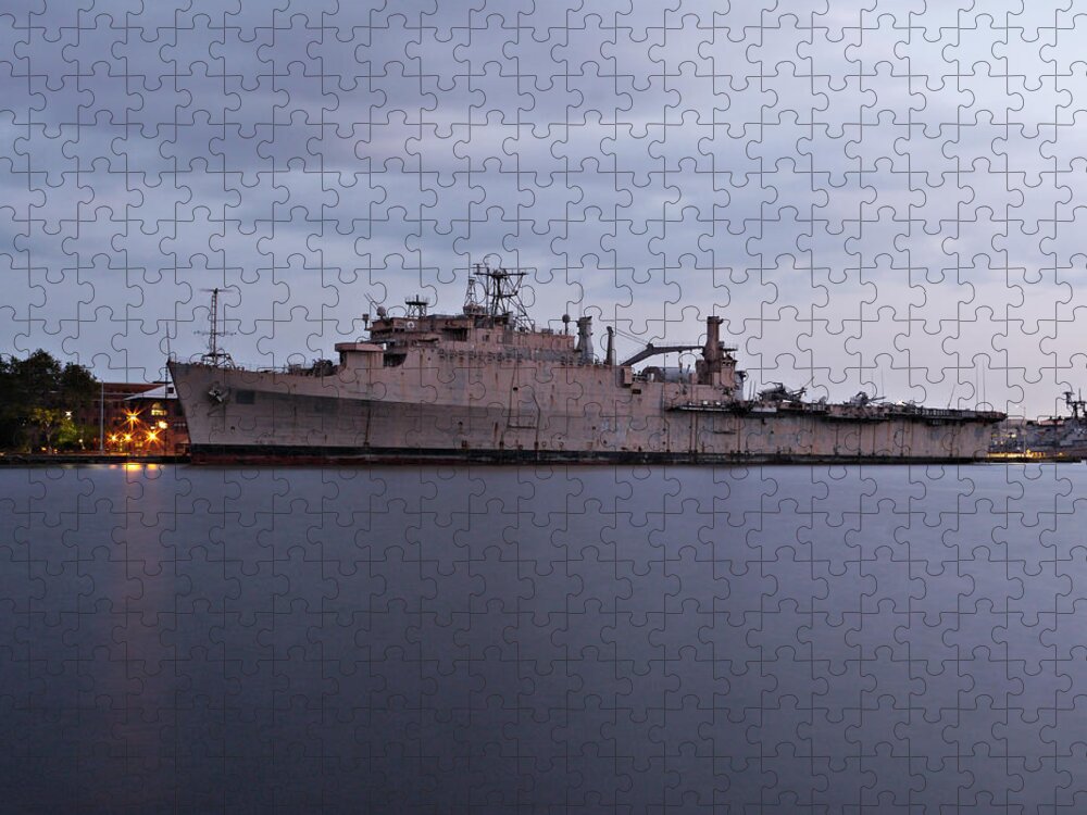 Richard Reeve Jigsaw Puzzle featuring the photograph 50 Shades of Gray at Philadelphia Navy Yard by Richard Reeve