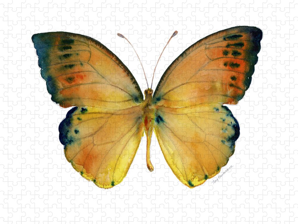 Leucippe Jigsaw Puzzle featuring the painting 53 Leucippe Detanii Butterfly by Amy Kirkpatrick