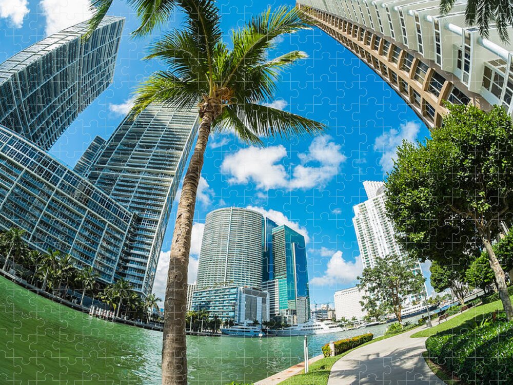 Architecture Jigsaw Puzzle featuring the photograph Downtown Miami #6 by Raul Rodriguez