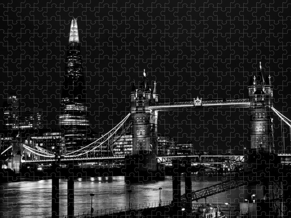 Tower Jigsaw Puzzle featuring the photograph The Shard and Tower Bridge #6 by David Pyatt