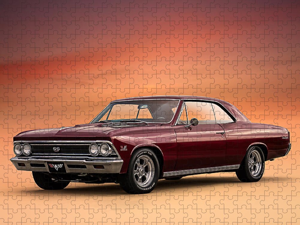 Chevelle Jigsaw Puzzle featuring the digital art '66 Chevelle by Douglas Pittman