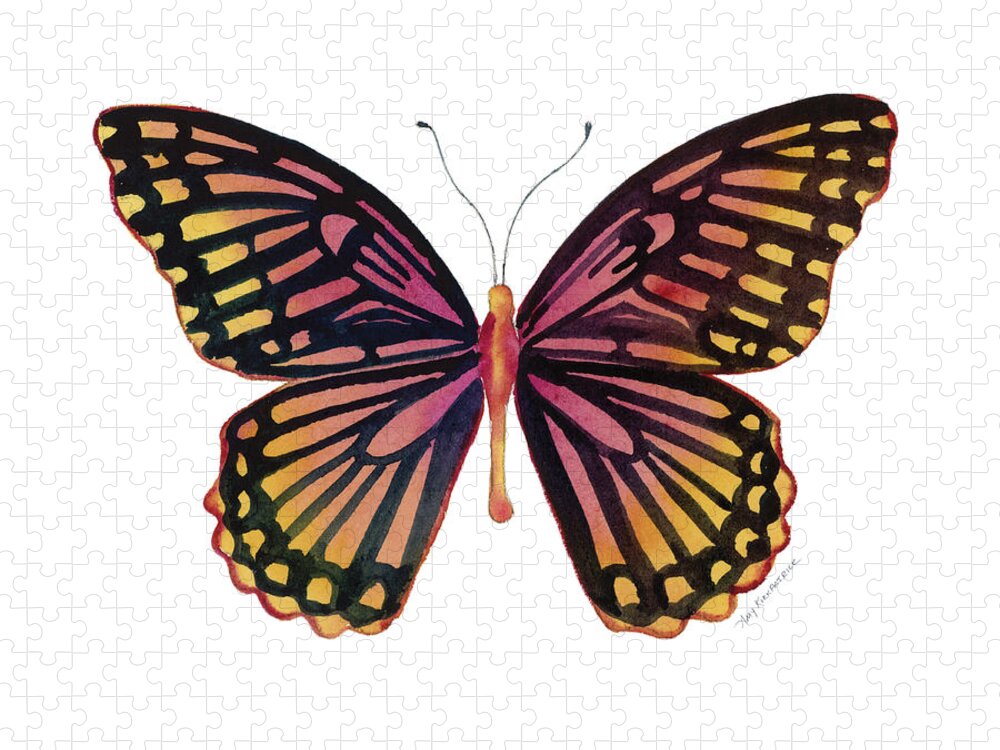 Mime Butterfly Jigsaw Puzzle featuring the painting 70 Sunrise Mime Butterfly by Amy Kirkpatrick