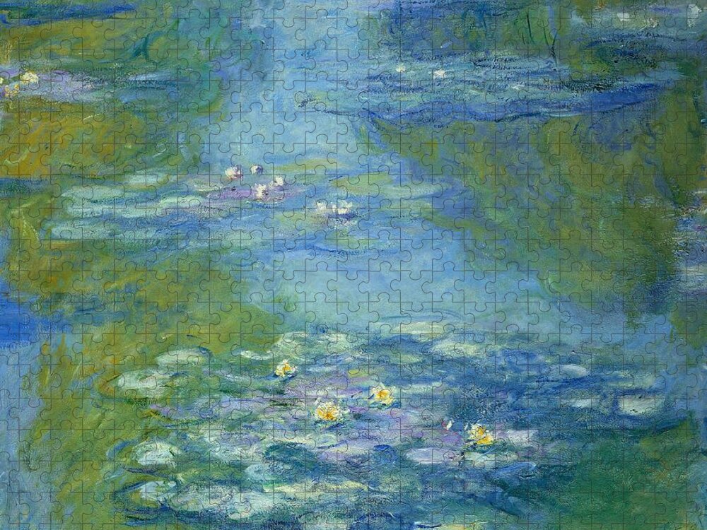 French Jigsaw Puzzle featuring the painting Waterlilies by Claude Monet