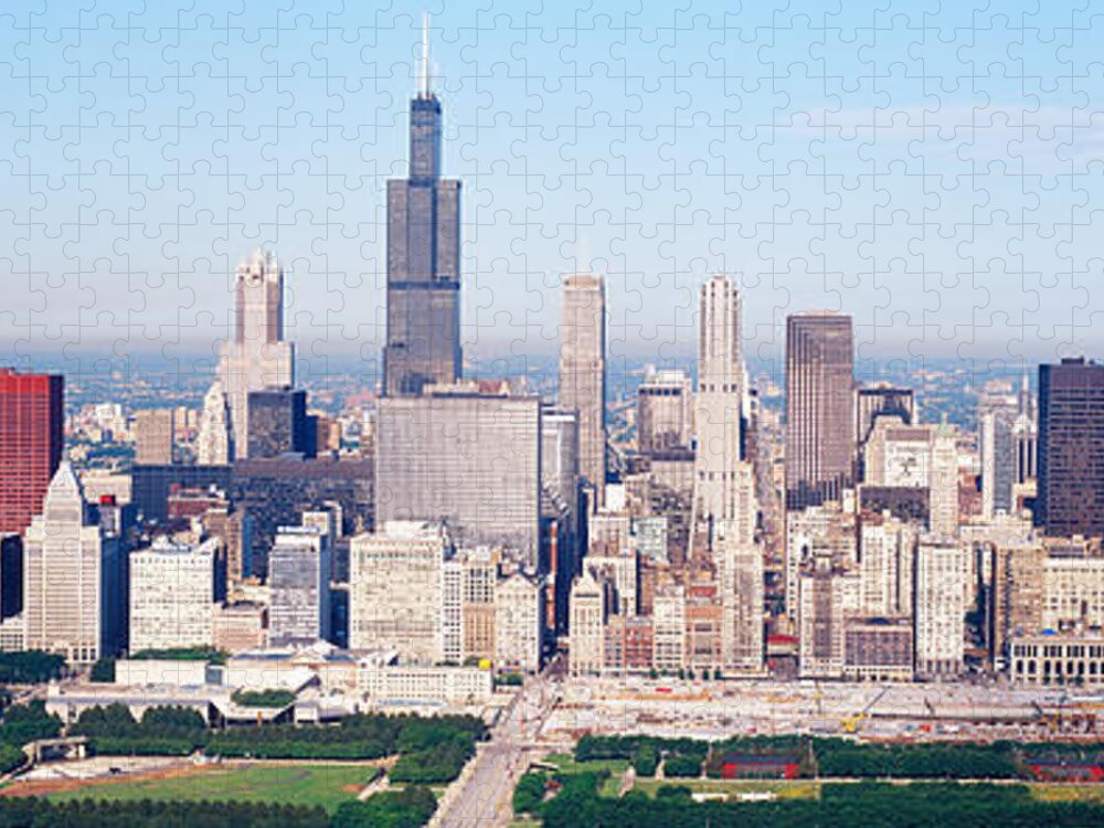 Photography Jigsaw Puzzle featuring the photograph Aerial View Of Buildings In A City #9 by Panoramic Images