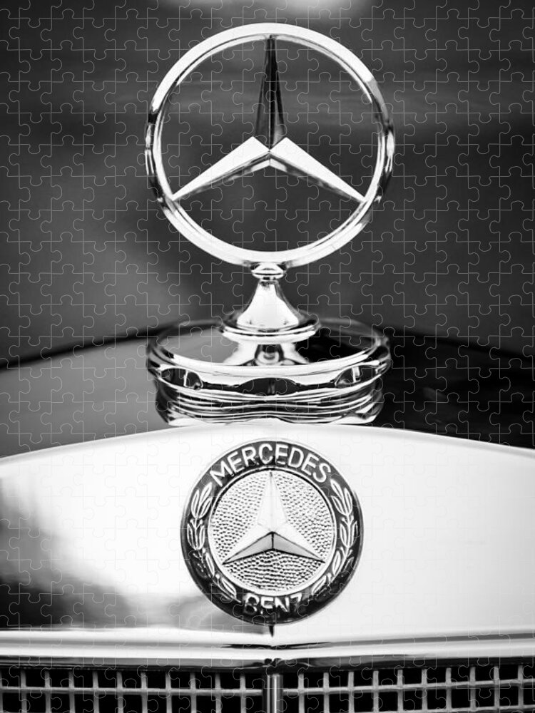 Mercedes-benz Hood Ornament Jigsaw Puzzle featuring the photograph Mercedes-Benz Hood Ornament #9 by Jill Reger