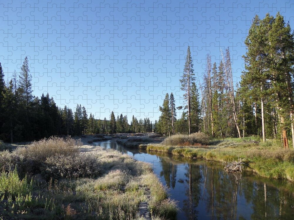 Blue Jigsaw Puzzle featuring the photograph A Frosty Morning Along Obsidian Creek by Frank Madia