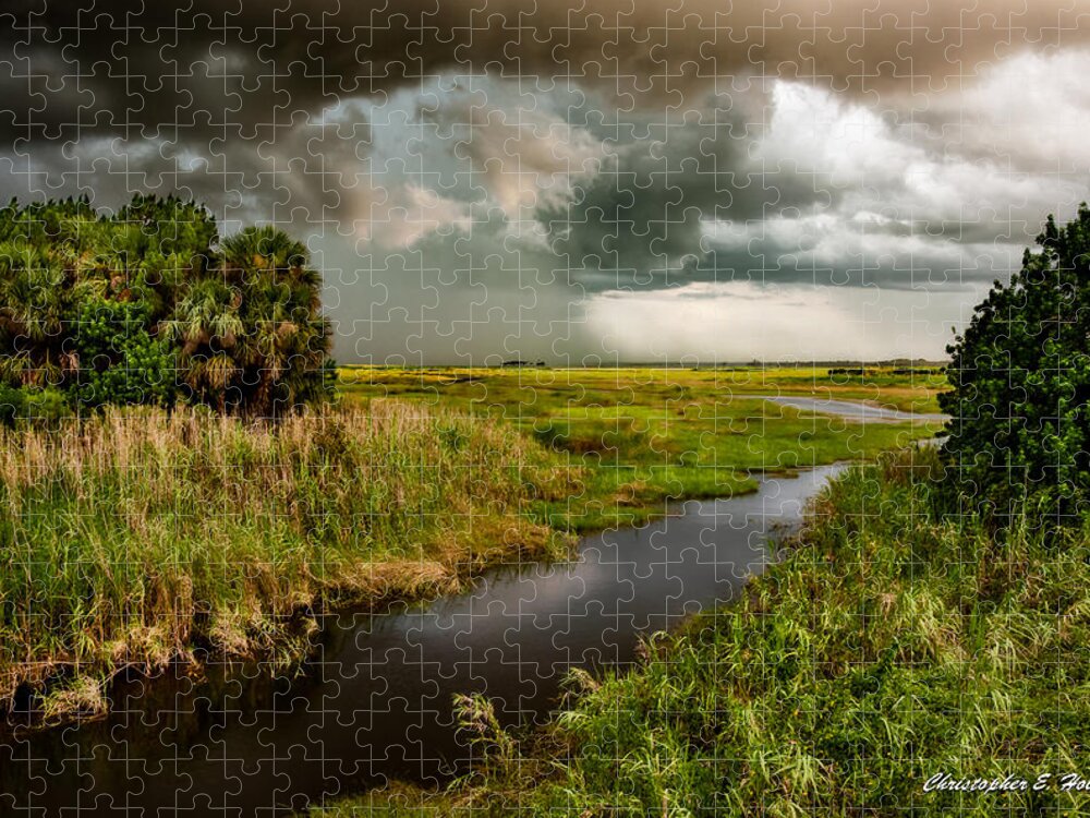 Christopher Holmes Photography Jigsaw Puzzle featuring the photograph A Glow On The Marsh by Christopher Holmes