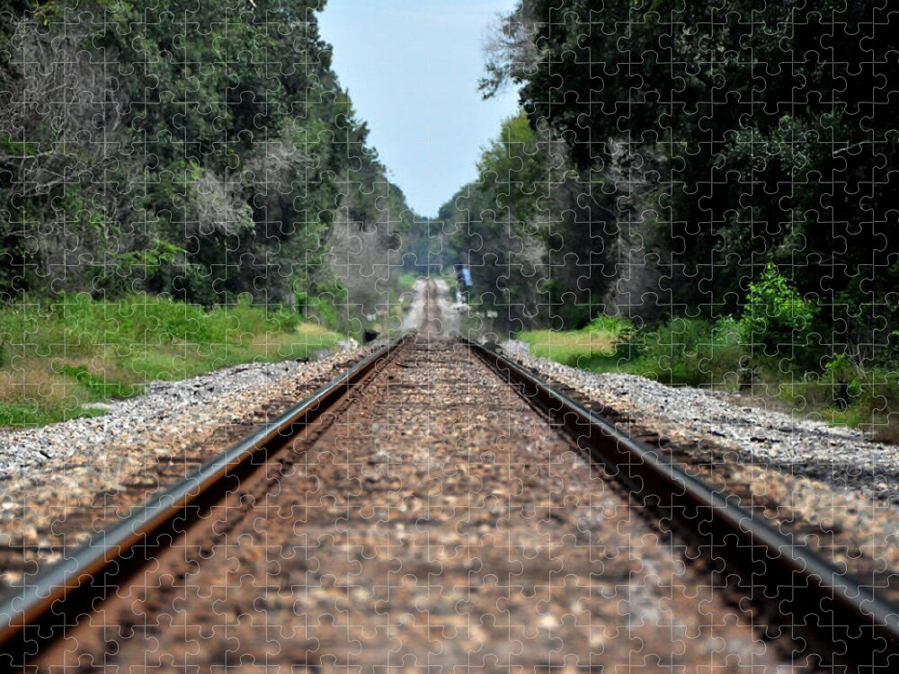 Train Track Prints Jigsaw Puzzle featuring the photograph A Long Way Home by John Black