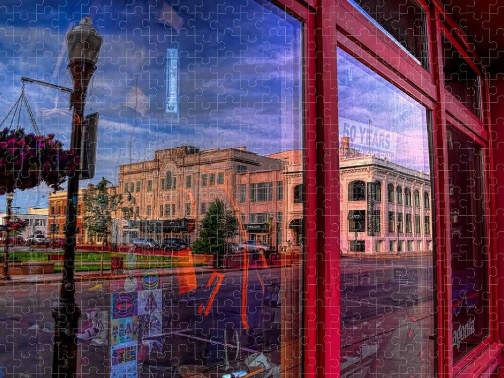 Wausau Jigsaw Puzzle featuring the photograph A Reflection of Wausau's Grand Theater by Dale Kauzlaric