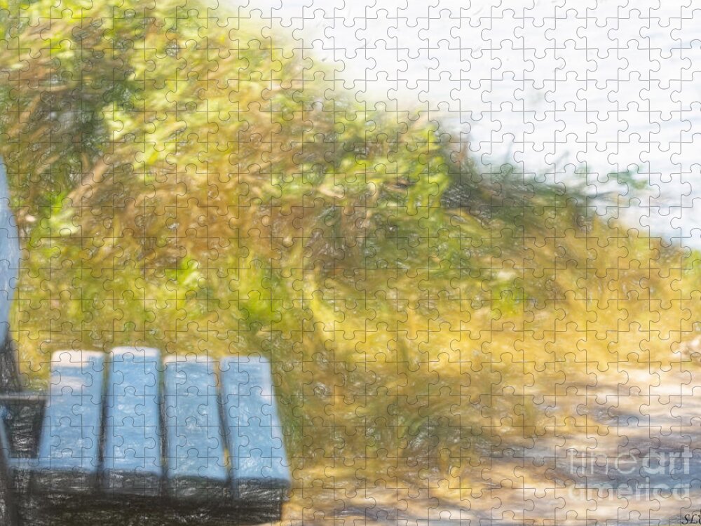 Ocean View Jigsaw Puzzle featuring the photograph A Seat by the Ocean by Sandra Clark