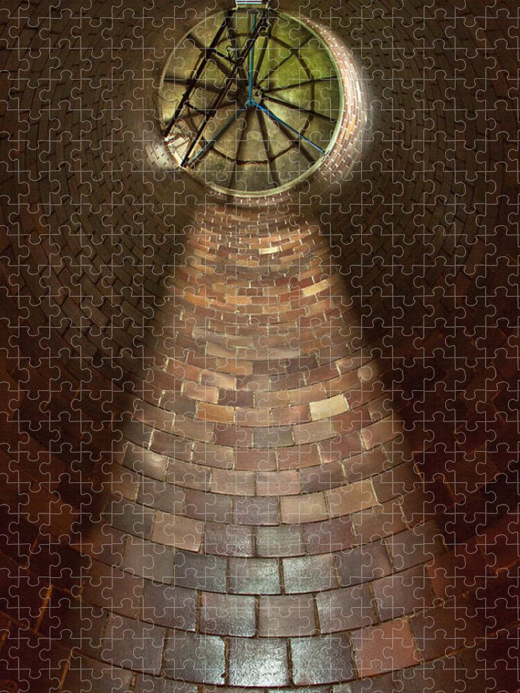 Silo Farm Jigsaw Puzzle featuring the photograph A Silo of Light From Above by Jerry Cowart