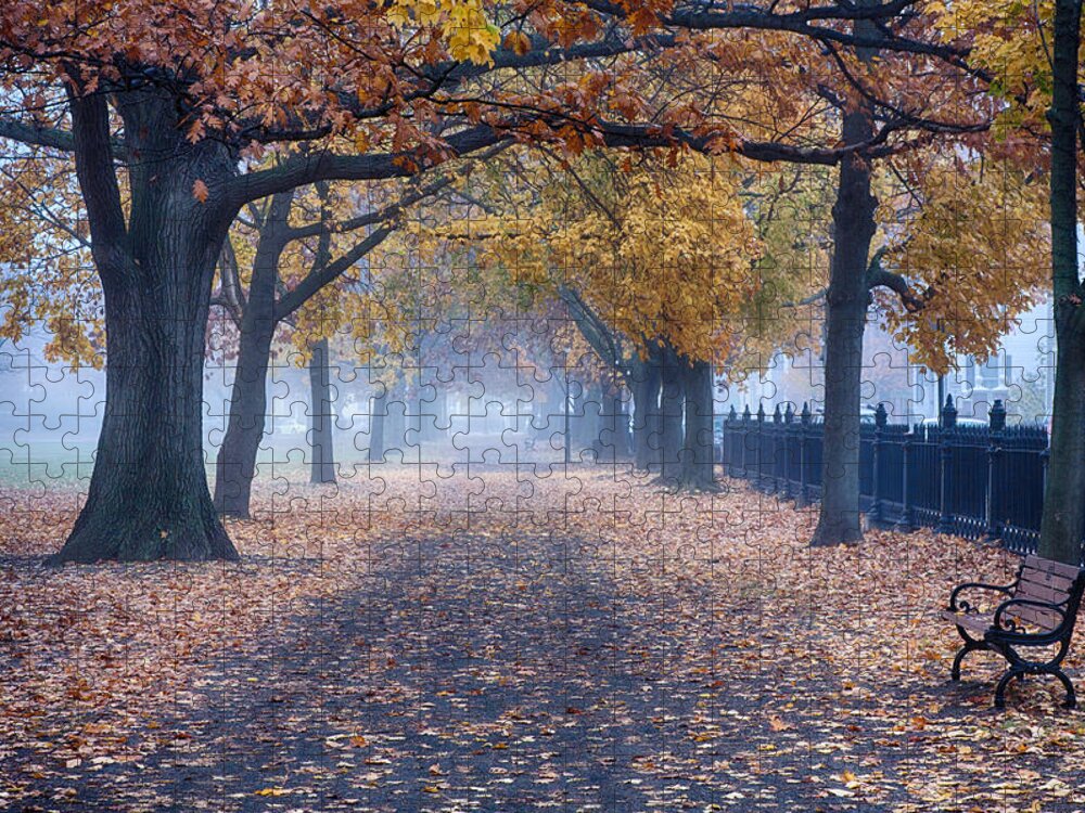 Salem Jigsaw Puzzle featuring the photograph A walk in Salem fog by Jeff Folger