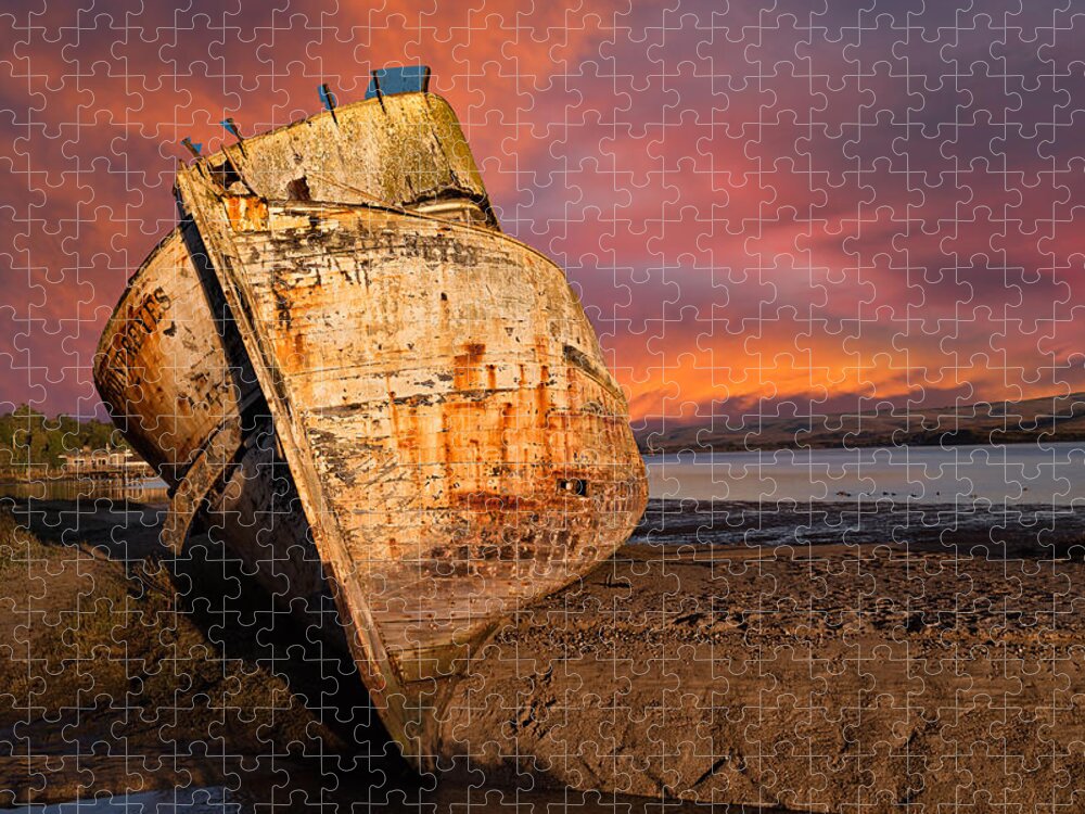 Fishing Boat Jigsaw Puzzle featuring the photograph Abandoned Fishing Boat at Inverness by Kathleen Bishop