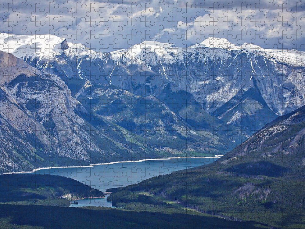 Lake Minnewanka Jigsaw Puzzle featuring the photograph Above Lake Minnewanka #2 by Stuart Litoff