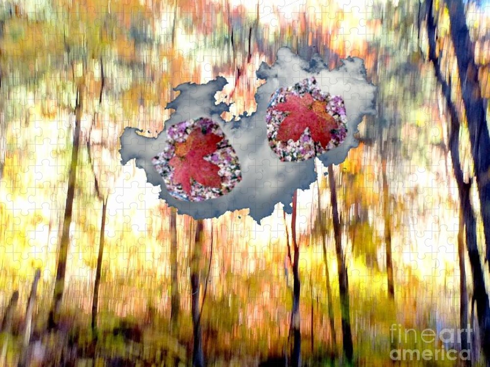  Jigsaw Puzzle featuring the photograph Abstract West Fork Autumn Bell Rock Heart Cloud by Mars Besso