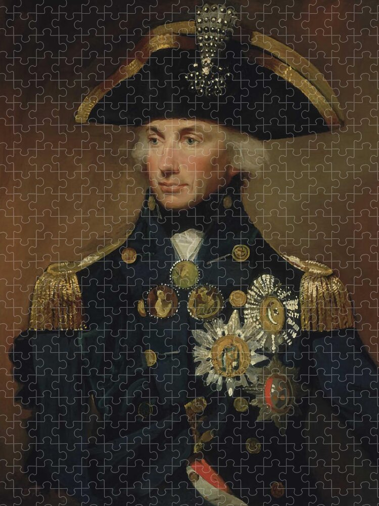 Horatio Nelson Jigsaw Puzzle featuring the painting Admiral Horatio Nelson by War Is Hell Store