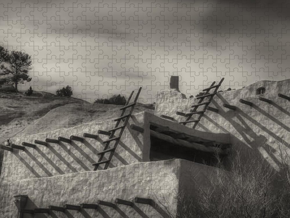 Adobe Building Jigsaw Puzzle featuring the photograph Adobe In Sepia by Ron White