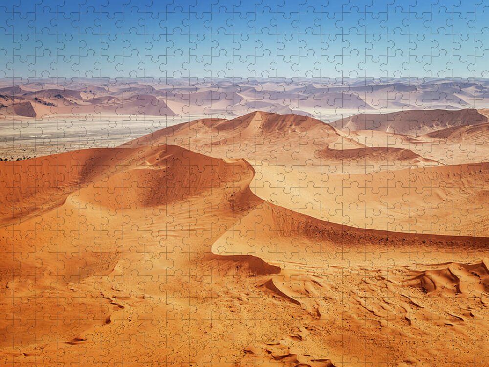 Scenics Jigsaw Puzzle featuring the photograph Aerial View, Africa Namib Desert by Mlenny