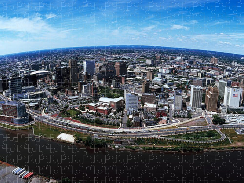 Photography Jigsaw Puzzle featuring the photograph Aerial View Of A Cityscape, Newark by Panoramic Images