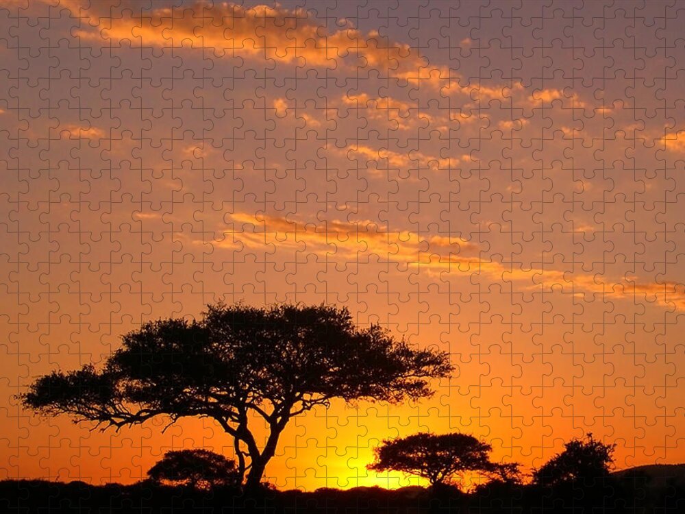 Africa Jigsaw Puzzle featuring the photograph African Sunset by Sebastian Musial