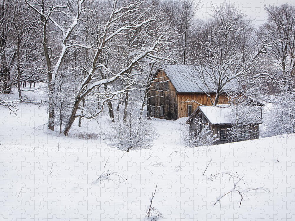 Vermont Jigsaw Puzzle featuring the photograph Vermont Winter Scene by John Vose