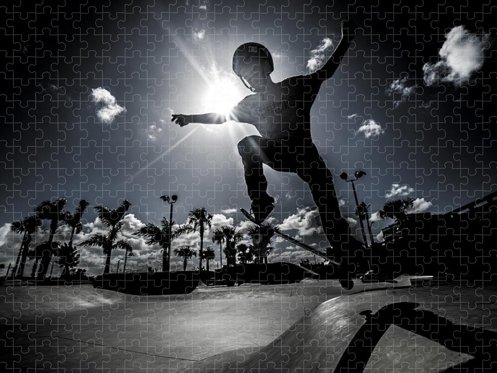 Skateboarding Games Jigsaw Puzzle featuring the photograph Airbound by Kevin Cable