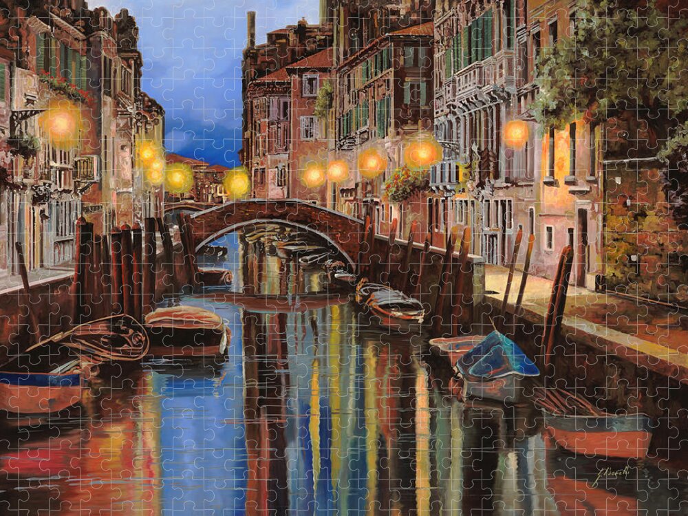 Venice Jigsaw Puzzle featuring the painting alba a Venezia by Guido Borelli