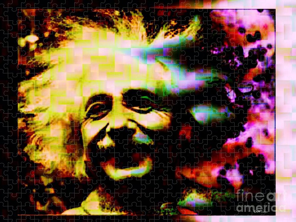 Fractal Art Jigsaw Puzzle featuring the digital art Albert Einstein - Why Is It That Nobody Understands Me - Yet Everybody Likes Me by Elizabeth McTaggart