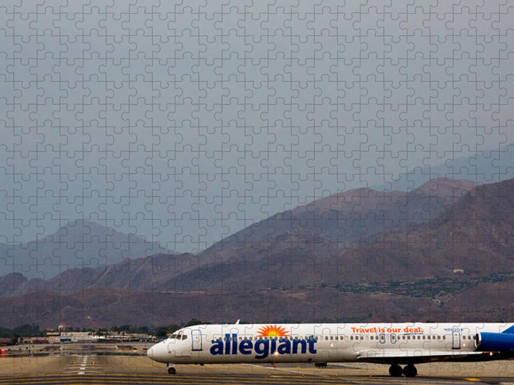 Allegiant Jigsaw Puzzle featuring the photograph Allegiant at Palm Springs Airport by John Daly