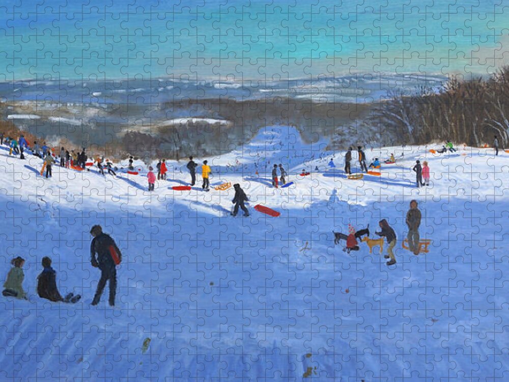 Macara Jigsaw Puzzle featuring the painting Allestree Park Derby by Andrew Macara