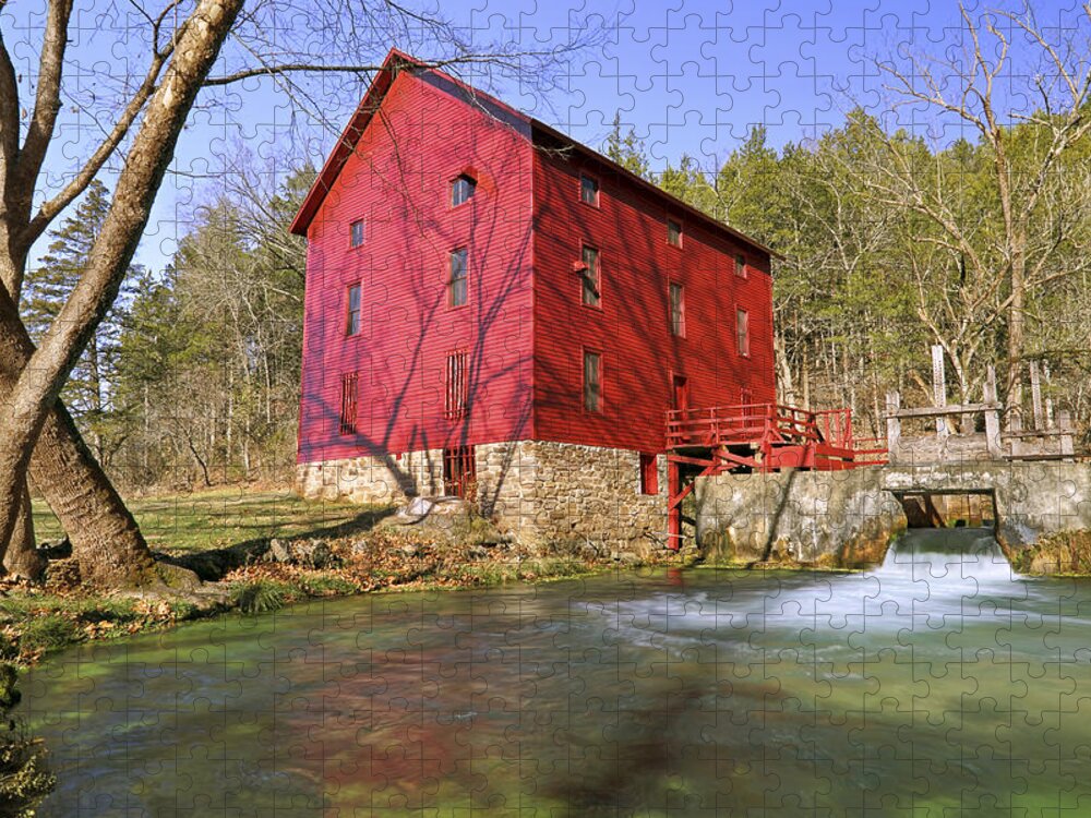 Alley Spring Mill Jigsaw Puzzle featuring the photograph Alley Spring Grist Mill - Missouri - National Historic Site by Jason Politte