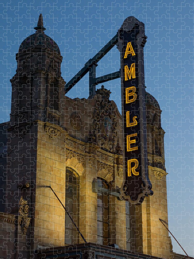 Ambler Theater Marquee Jigsaw Puzzle featuring the photograph Ambler Theater Marquee by Photographic Arts And Design Studio