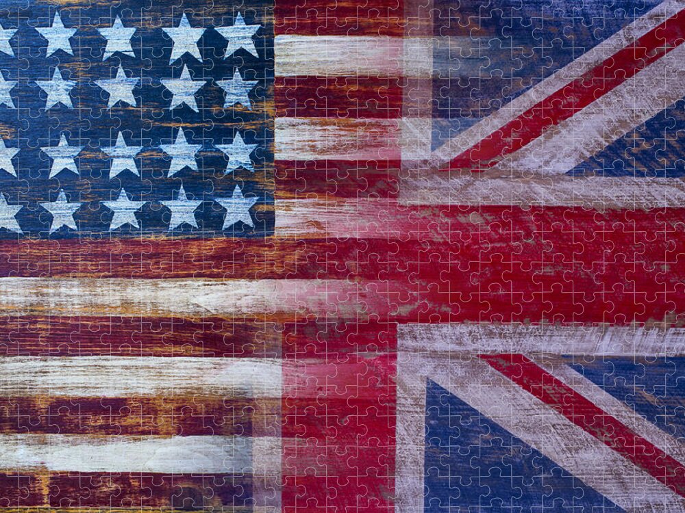 American Jigsaw Puzzle featuring the photograph American British Flag 2 by Garry Gay