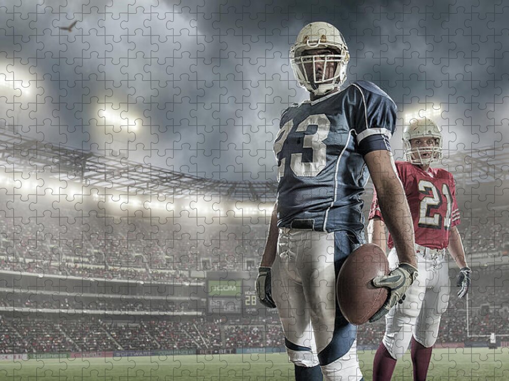 American Football Uniform Jigsaw Puzzle featuring the photograph American Football Players by Peepo