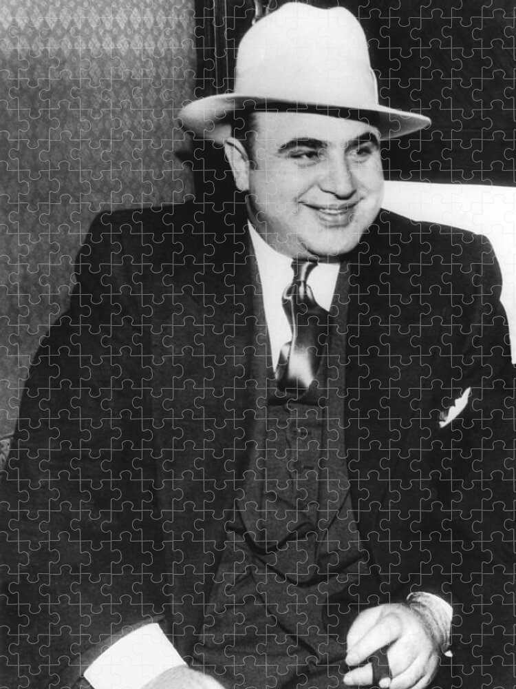 1930 Jigsaw Puzzle featuring the photograph American Gangster Al Capone by Underwood Archives