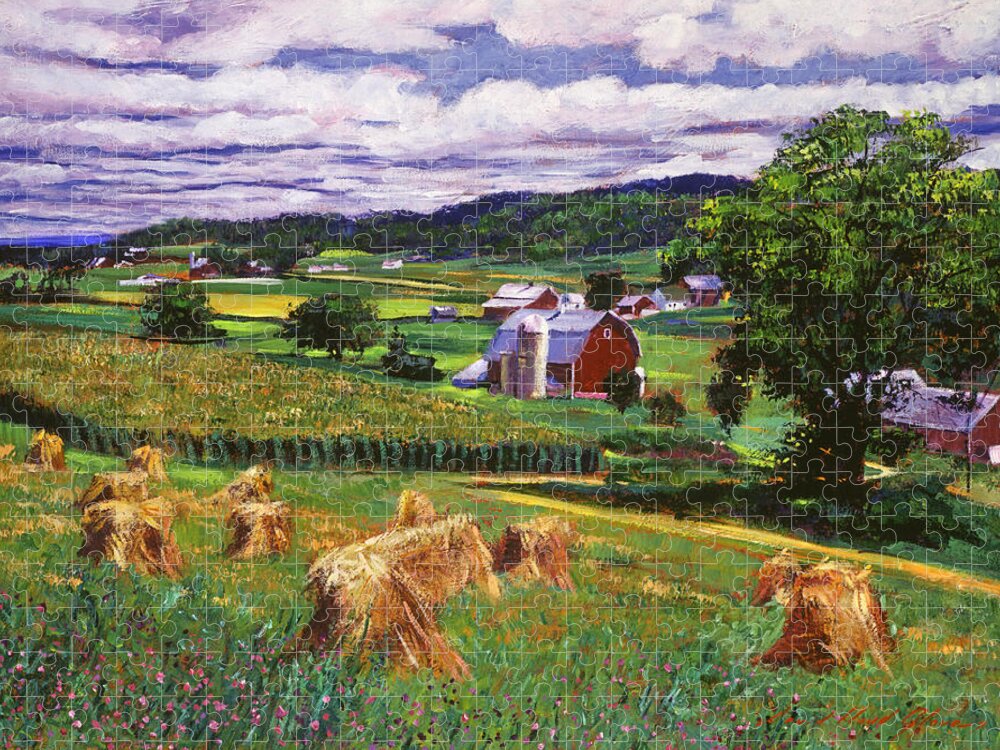 Landscape Jigsaw Puzzle featuring the painting American Heartland by David Lloyd Glover
