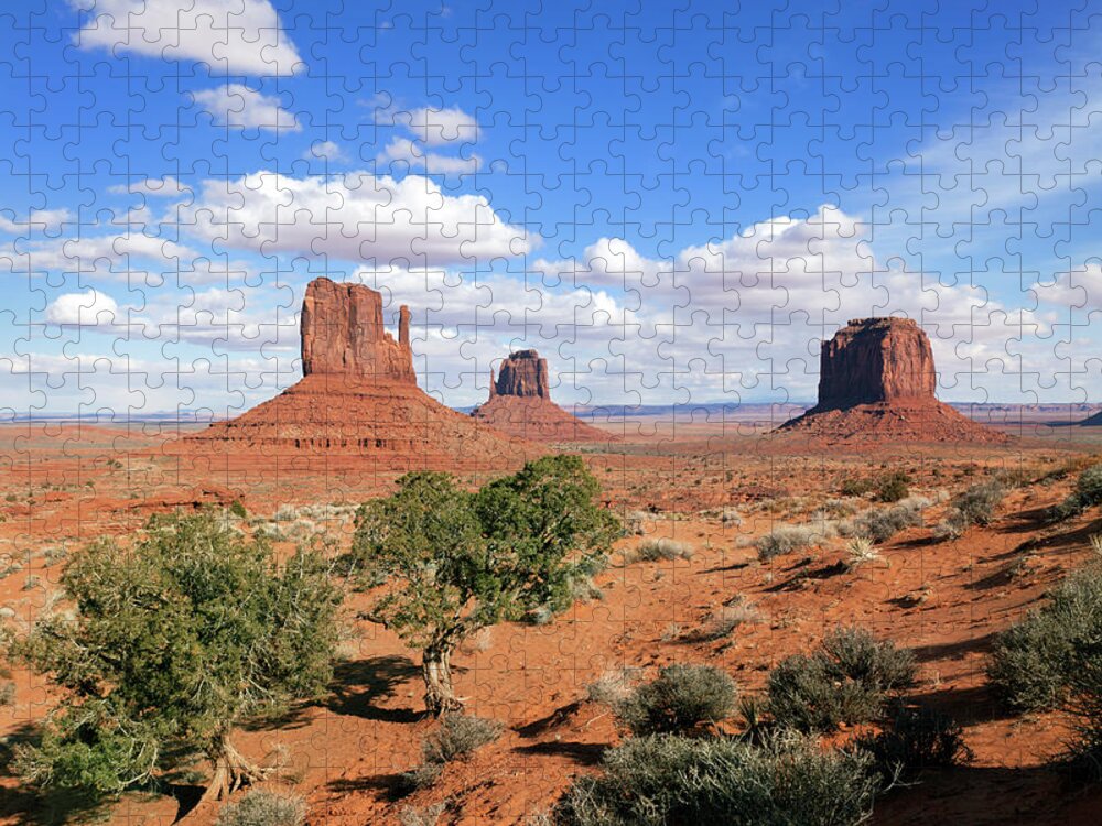 Scenics Jigsaw Puzzle featuring the photograph American Landscape - Monument Valley by Kingwu