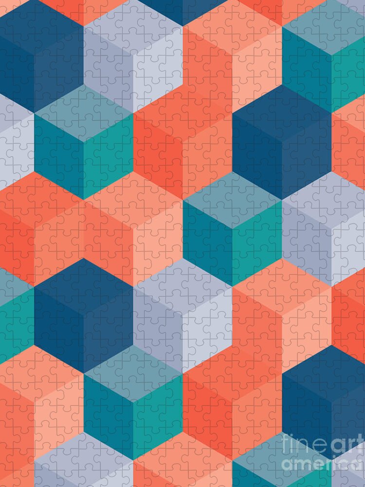 An Abstract Geometric Vector Background Puzzle