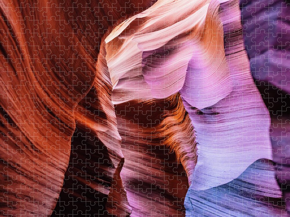 Curve Jigsaw Puzzle featuring the photograph Antelope Canyon Spiral Rock Arches by Deimagine